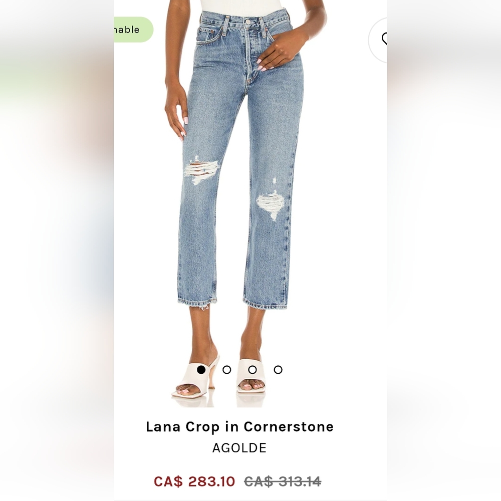 AGOLDE Lana Crop in Cornerstone